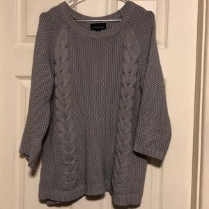 Grey Cynthia Rowley Cable Knit Sweater